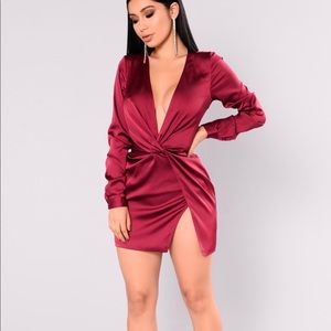 Sugar free dress- Burgundy- FashionNova